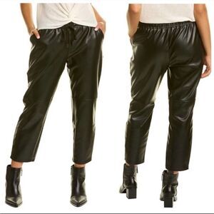 Laundry by Shelli Segal EUC Faux Leather Black Joggers Pants Size S